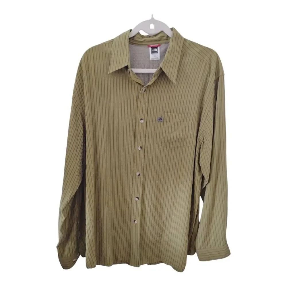 Men's The North Face Mustard Button Front Shirt Size Large